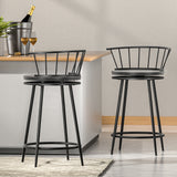 Artiss 2x Bar Stools Swivel Metal Chairs