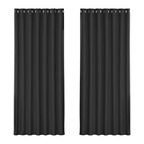 Artiss 2X Blockout Curtains Eyelet 240x230cm Black