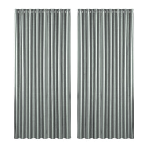 Artiss 2X Blockout Curtains Eyelet 300x230cm Grey Shine