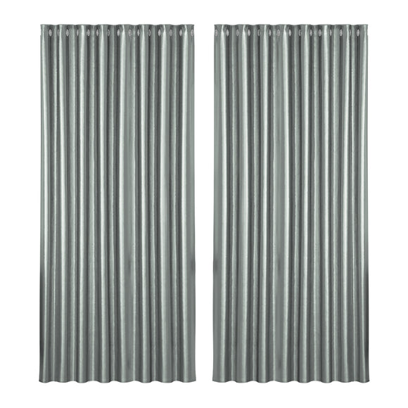 Artiss 2X Blockout Curtains Eyelet 300x230cm Grey Shine