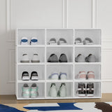 Artiss Shoe Box Set of 12 Storage Case Stackable Plastic Shoe Cabinet Cube White