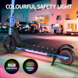 Electric Scooter 130W 16KM/H LED Light Folding Portable Riding Commuter Blue