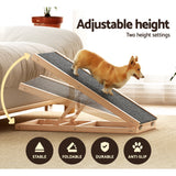 i.Pet Dog Ramp 70cm Adjustable Height Wooden Steps Stairs For Bed Sofa Car Foldable