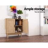 Artiss Rattan Buffet Sideboard 2 Doors - BRIONY Oak