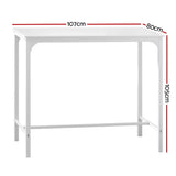 Artiss Bar Table Dining Desk High Kitchen Shelf Metal Legs Cafe Pub White