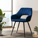 Artiss Dining Chairs Set of 2 Blue Velvet Caitlee