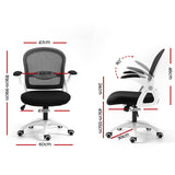 Artiss Mesh Office Chair Mid Back Black