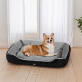 i.Pet Pet Bed Dog Cat Calming Soft Sleeping Comfy Plush Mat Cave Washable Black