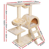 i.Pet Cat Tree 100cm Tower Scratching Post Scratcher Condo House Trees Bed Beige