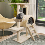 i.Pet Cat Tree 100cm Tower Scratching Post Scratcher Condo House Trees Bed Beige