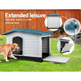 i.Pet Dog Kennel House Extra Large Outdoor Plastic Puppy Pet Cabin Shelter XL Blue