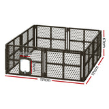 i.Pet Dog Playpen Enclosure 8 Panel Pet Fence Plastic Play Pen