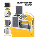 i.Pet Rabbit Hutch 97cm x 49cm x 86cm Chicken Coop Large Run Wooden Outdoor Cage House