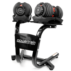 Powertrain Adjustable Dumbbells Set 2x 24kg -48kg with Stand