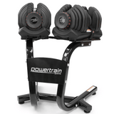 Powertrain Adjustable Dumbbells Set 2x 40kg  80kg with Stand