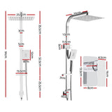 Cefito 10'' Rain Shower Head Set Handheld Square High Pressure Mixer Tap Chrome