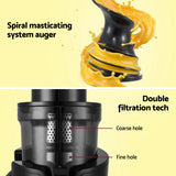 Devanti Slow Juicer Cold Press Fruit Juice Extractor 200W Black