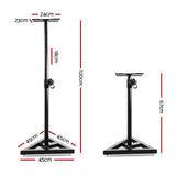 Alpha Speaker Stand 67-120cm Adjustable Height Surround Sound Studio Home 2pcs