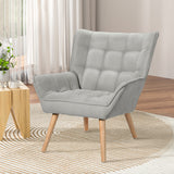 Artiss Armchair Lounge Chair Accent Chairs Sofa Linen Fabric Cushion Seat Grey