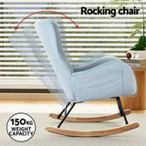 Artiss Rocking Chair Velvet Armchair Feeding Chair Blue