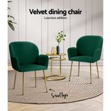 Artiss Dining Chairs Set of 2 Velevt Green Kynsee