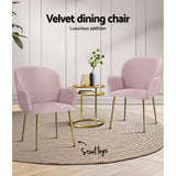 Artiss Dining Chairs Set of 2 Velevt Pink Kynsee