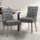 Artiss Set of 2 Dining Chair CAYES French Provincial Chairs Wooden Fabric Retro Cafe