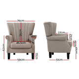 Artiss Armchair Wingback Beige Andrew