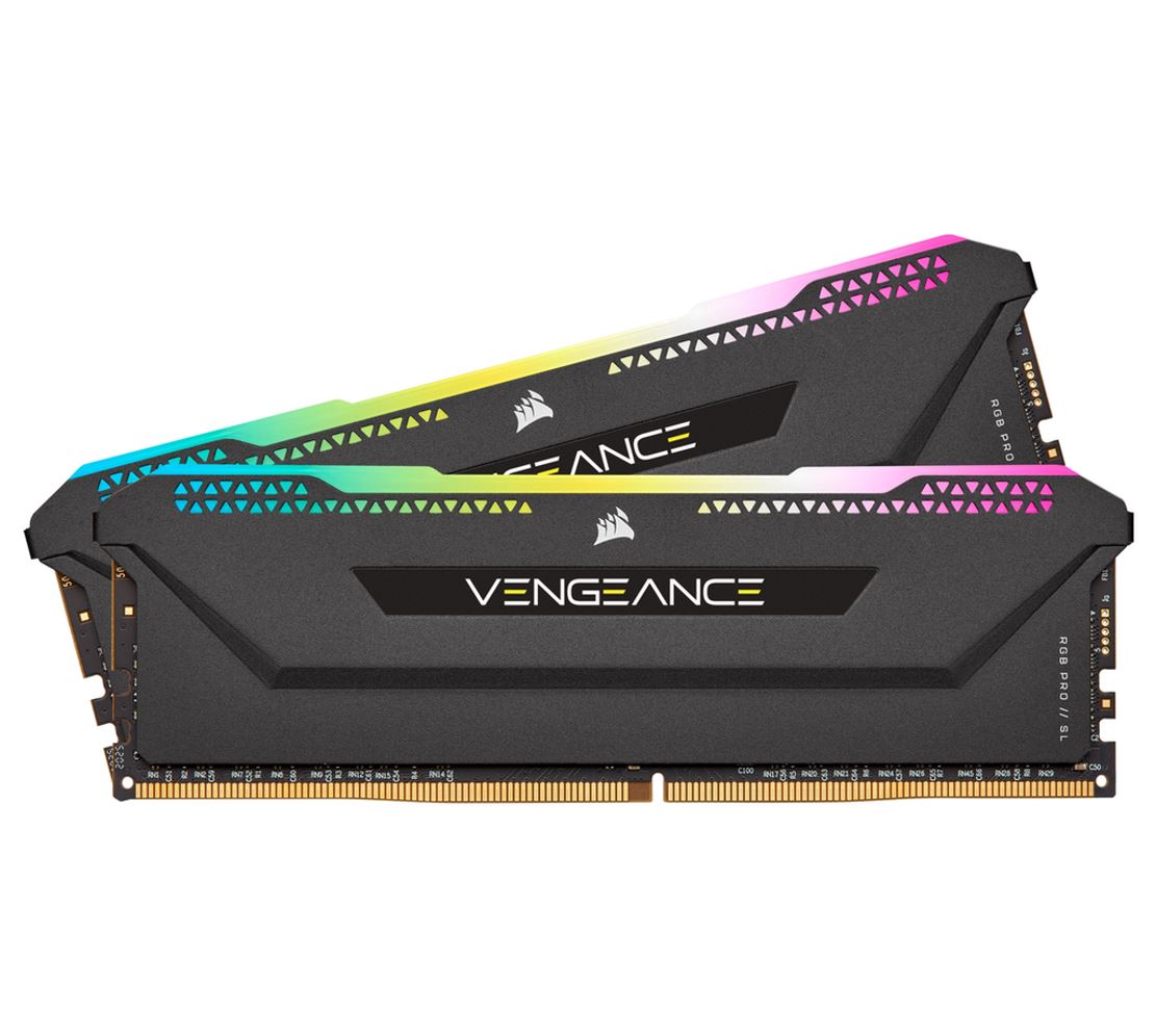 CORSAIR Vengeance RGB PRO SL 32GB (2x16GB) DDR4 3200Mhz C16 Black Heatspreader Desktop Gaming Memory