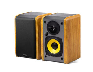 EDIFIER R1010BT - 2.0 Lifestyle Bookshelf Bluetooth Studio Speakers Black - 3.5mm AUX/RCA/BT/Connects 2 Bluetooth devices/Built-in amplifier BROWN