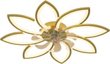 Modern Ceiling Light Fan, Low Profile, 6 Wind Speed, 3 Color (90cm, Gold)