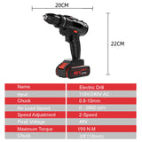 48V BRUSHLESS HEAVY DUTY CORDLESS DRILL IMPACT DRIVER KIT HAMMER +2 BATTERY Box