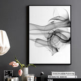 Wall Art 40cmx60cm Stylish Abstract Black 2 Sets Black Frame Canvas