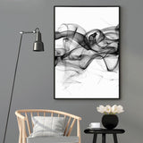 Wall Art 60cmx90cm Stylish Abstract Black 2 Sets Black Frame Canvas