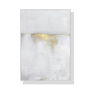 Wall Art 60cmx90cm Abstract gold white single II White Frame Canvas