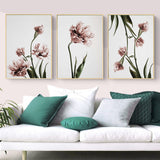 Wall Art 40cmx60cm Tulip Flower 3 Sets Gold Frame Canvas