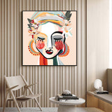 Wall Art 90cmx90cm Sophie Black Frame Canvas