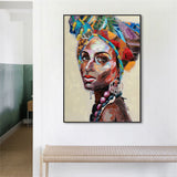 Wall Art 60cmx90cm African women 2 Sets Black Frame Canvas