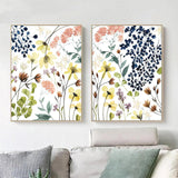 Wall Art 50cmx70cm Flower Composition 2 Sets Gold Frame Canvas