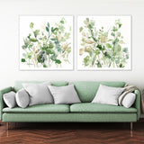 Wall Art 80cmx80cm  Sage Garden By Carol Robinson 2 Sets White Frame Canvas