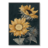 Wall Art 40cmx60cm Sunflowers Black Frame Canvas