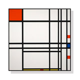 Wall Art 70cmx70cm Abstract Art By Piet Mondrian Black Frame Canvas