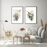 Wall Art 70cmx100cm Berries And Protea 2 Sets Black Frame Canvas