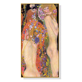 Wall Art 40cmx80cm Water Serpents By Gustav Klimt Gold Frame Canvas