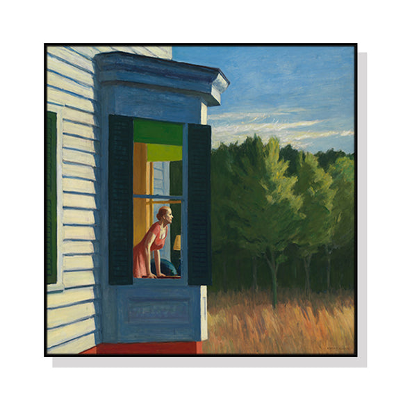 Wall Art 80cmx80cm Cape Cod Morning By Edward Hopper Black Frame Canvas