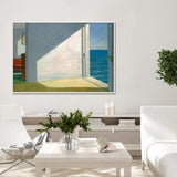 Wall Art 50cmx70cm Room By The Sea By Edward Hopper White Frame Canvas