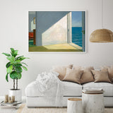 Wall Art 60cmx90cm Room By The Sea By Edward Hopper White Frame Canvas