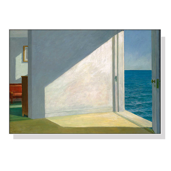 Wall Art 80cmx120cm Room By The Sea By Edward Hopper White Frame Canvas