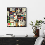 Wall Art 60cmx60cm Book Black Frame Canvas