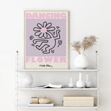 Wall Art 50cmx70cm Keith Haring Dancing Flower Wood Frame Canvas